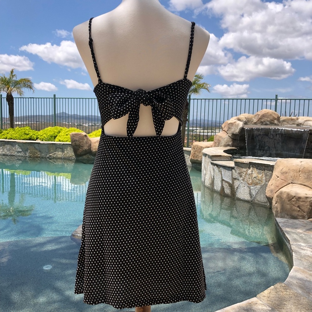Free People Polka Dottie Black Summer Mini Dress - Picture 5 of 7